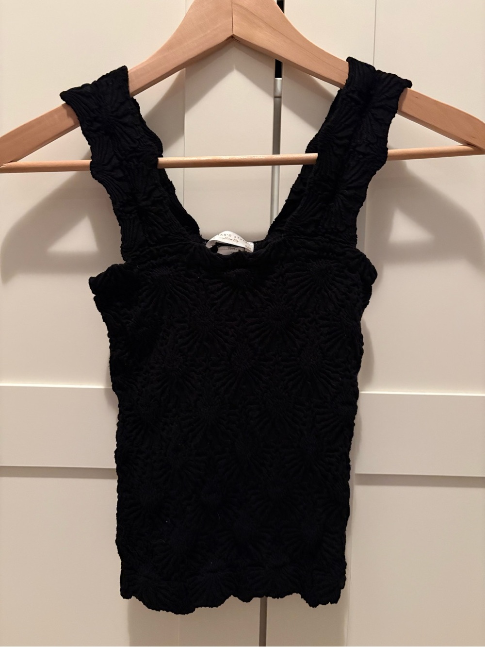 Altar'd State Black Textured Floral Knit Tank